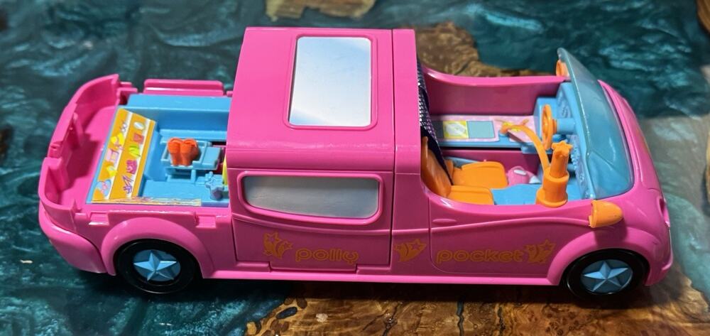 Polly Pocket Party Pink Stretch Limo Doll Convertible Car 2005